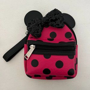 Loungefly Disney Parks Minnie Mouse Wristlet - Dark Red And Black